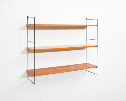 60er Jahre Wandregal, String,Teak