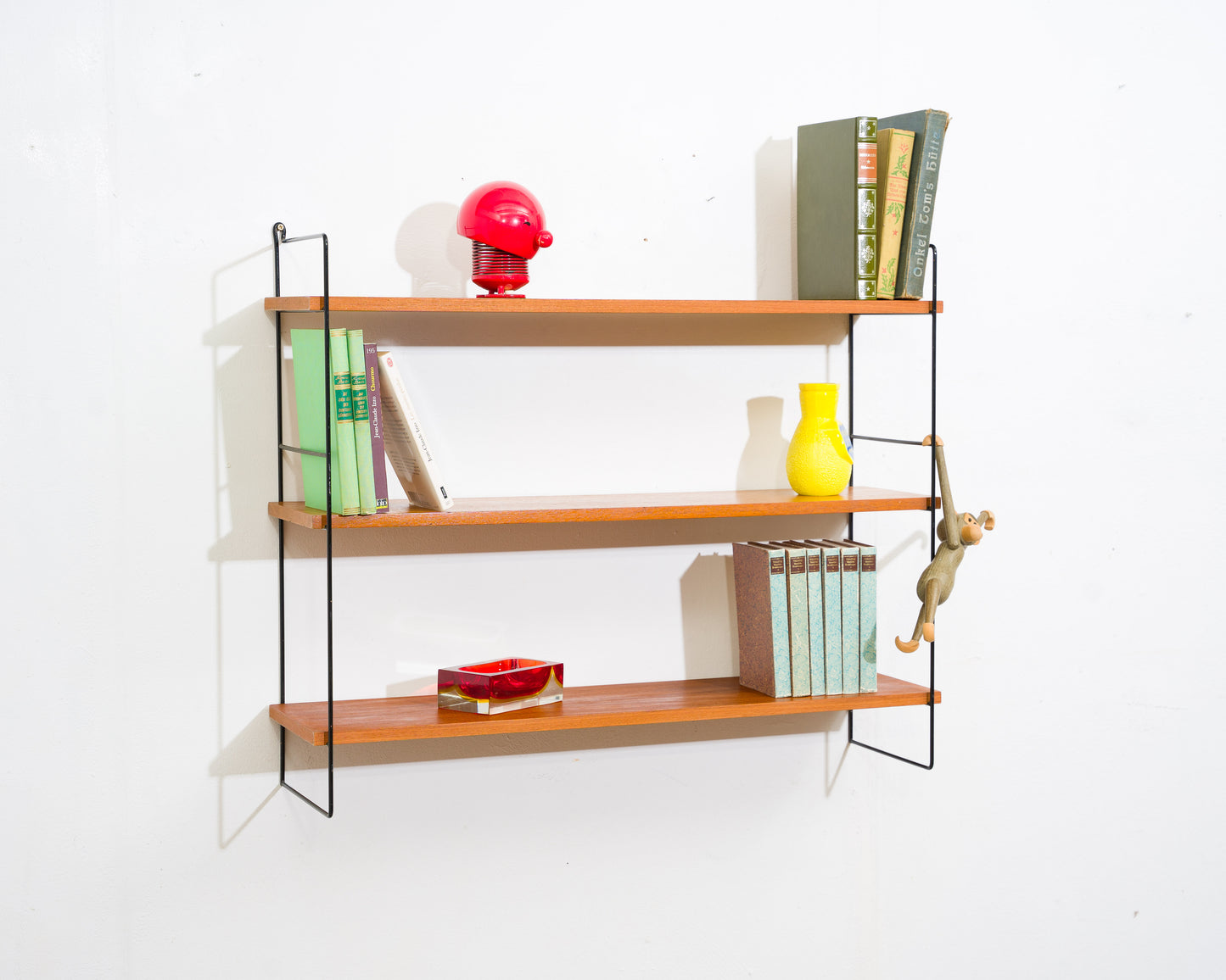 60er Jahre Wandregal, String,Teak