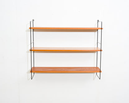 60er Jahre Wandregal, String,Teak
