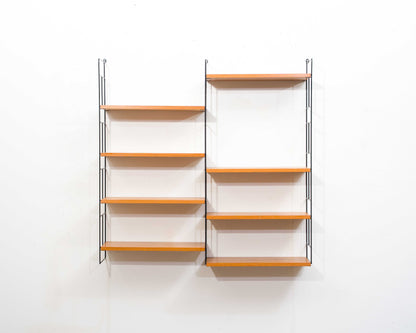 60er-Jahre-Wandregal in Teakholz, Hersteller WHB,Acht Böden