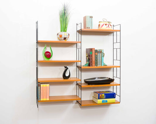 60er-Jahre-Wandregal in Teakholz, Hersteller WHB,Acht Böden