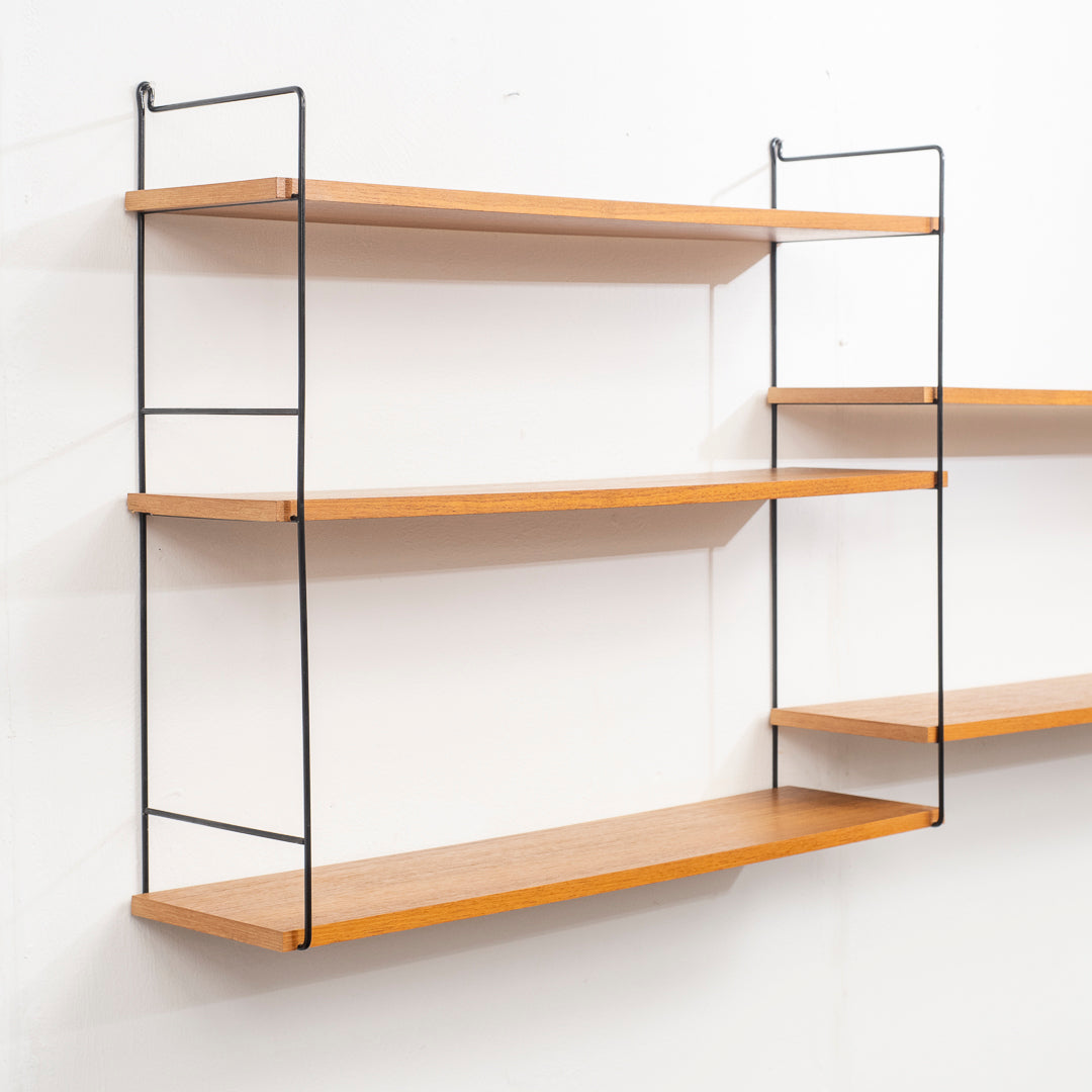 60er Jahre Wandregal String,Teak