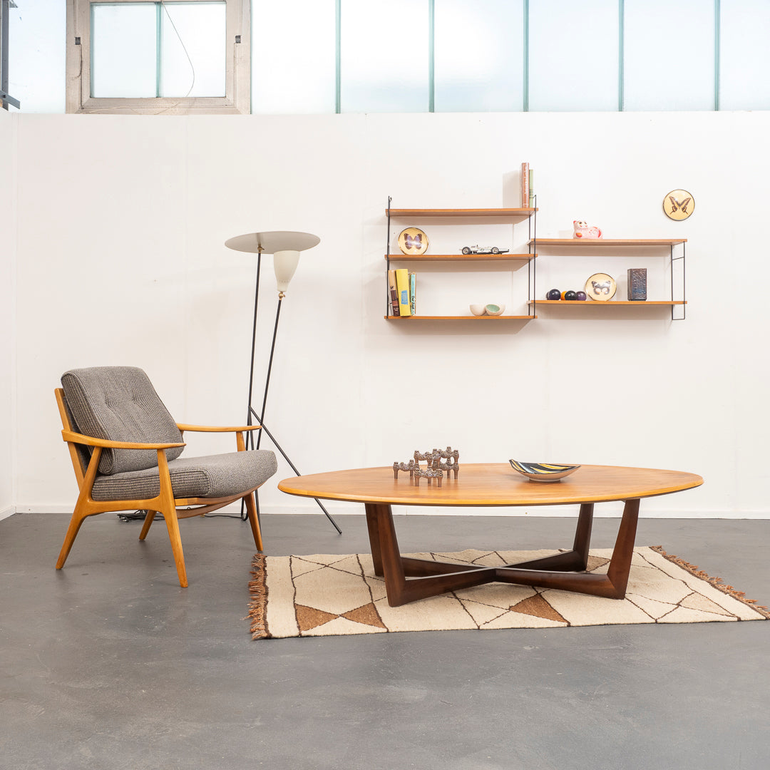 60er Jahre Wandregal String,Teak