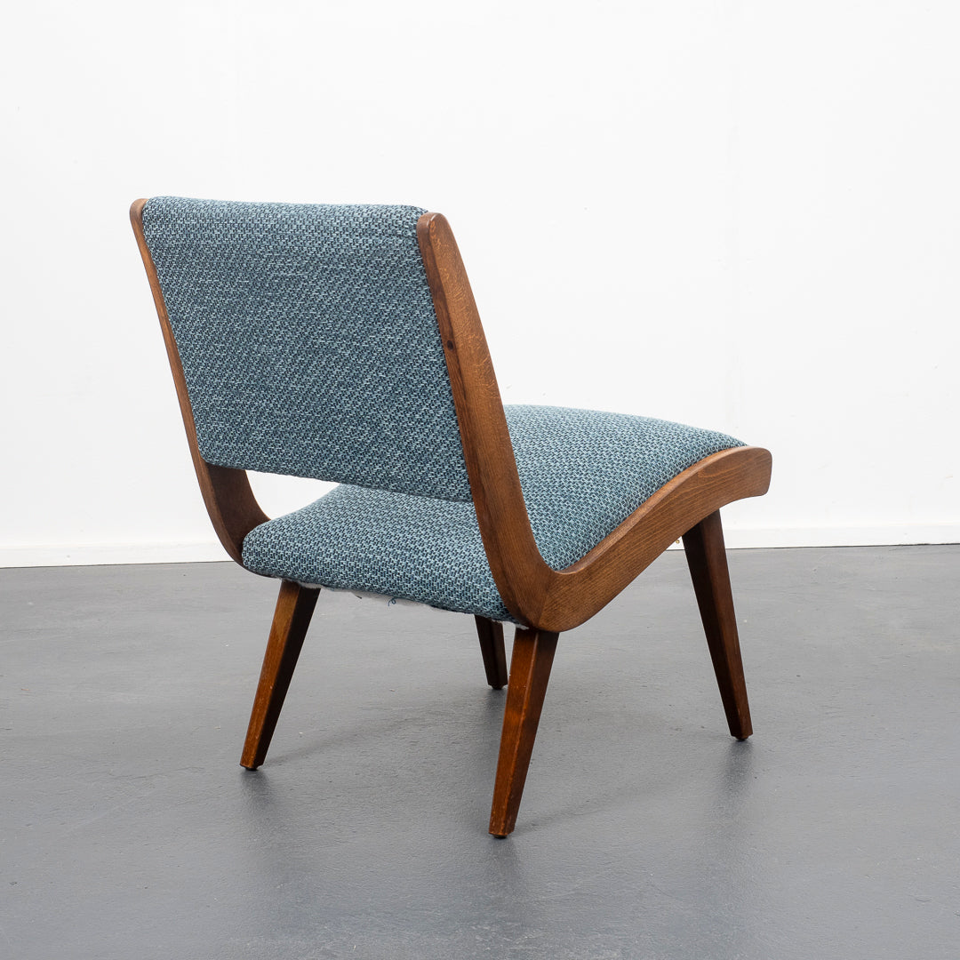Armchair 50s, newly upholstered and covered, two available