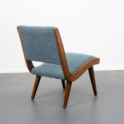 Armchair 50s, newly upholstered and covered, two available