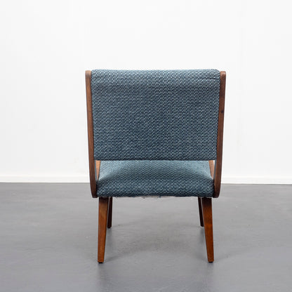 Armchair 50s, newly upholstered and covered, two available