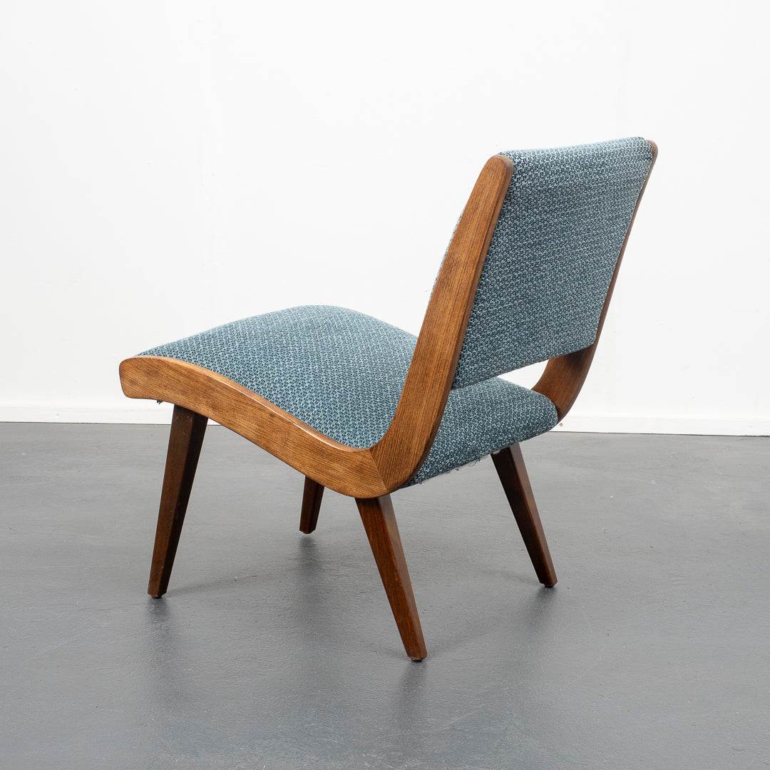 Armchair 50s, newly upholstered and covered, two available