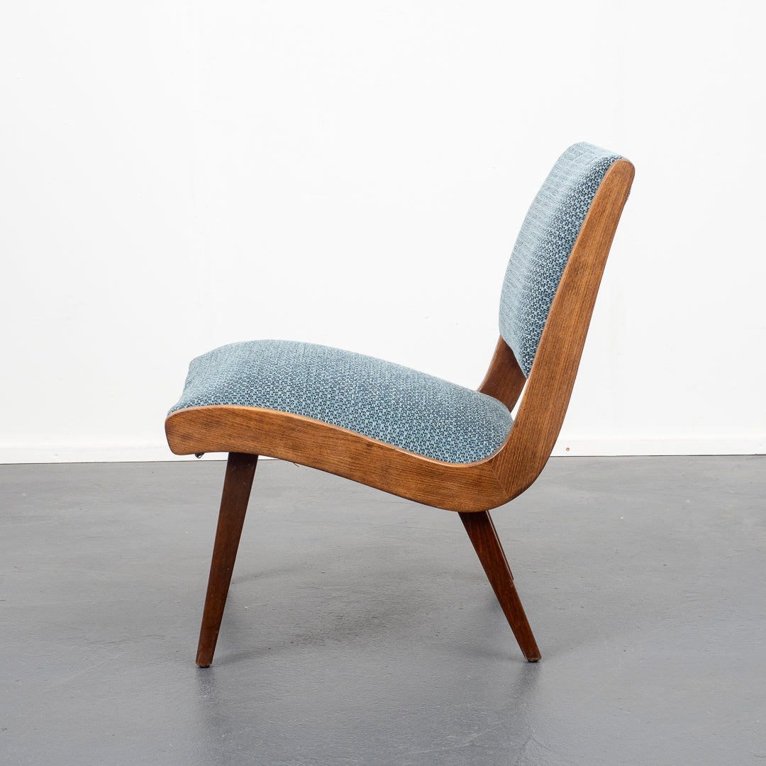 Armchair 50s, newly upholstered and covered, two available