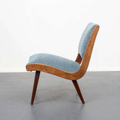 Armchair 50s, newly upholstered and covered, two available