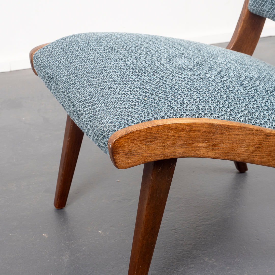 Armchair 50s, newly upholstered and covered, two available
