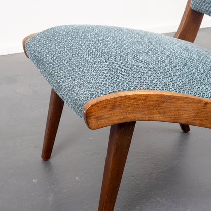 Armchair 50s, newly upholstered and covered, two available
