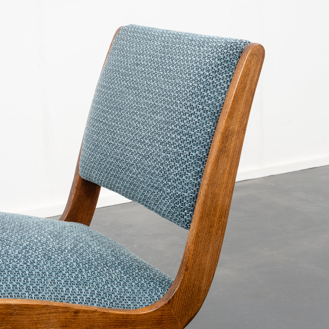 Armchair 50s, newly upholstered and covered, two available