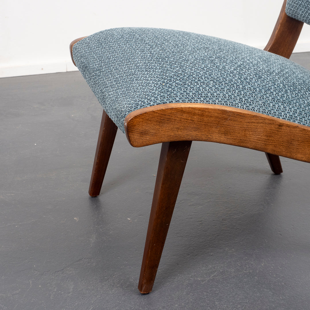 Armchair 50s, newly upholstered and covered, two available
