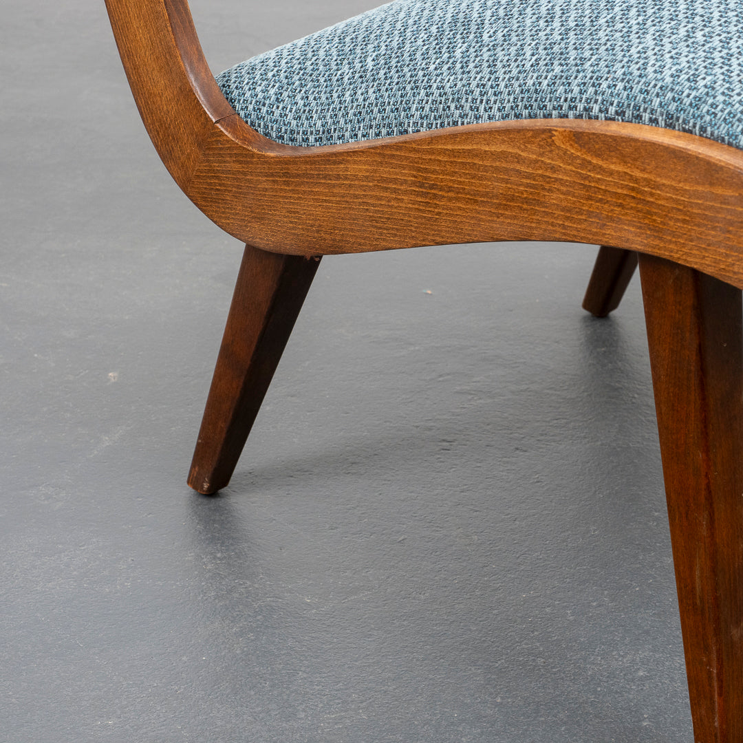 Armchair 50s, newly upholstered and covered, two available
