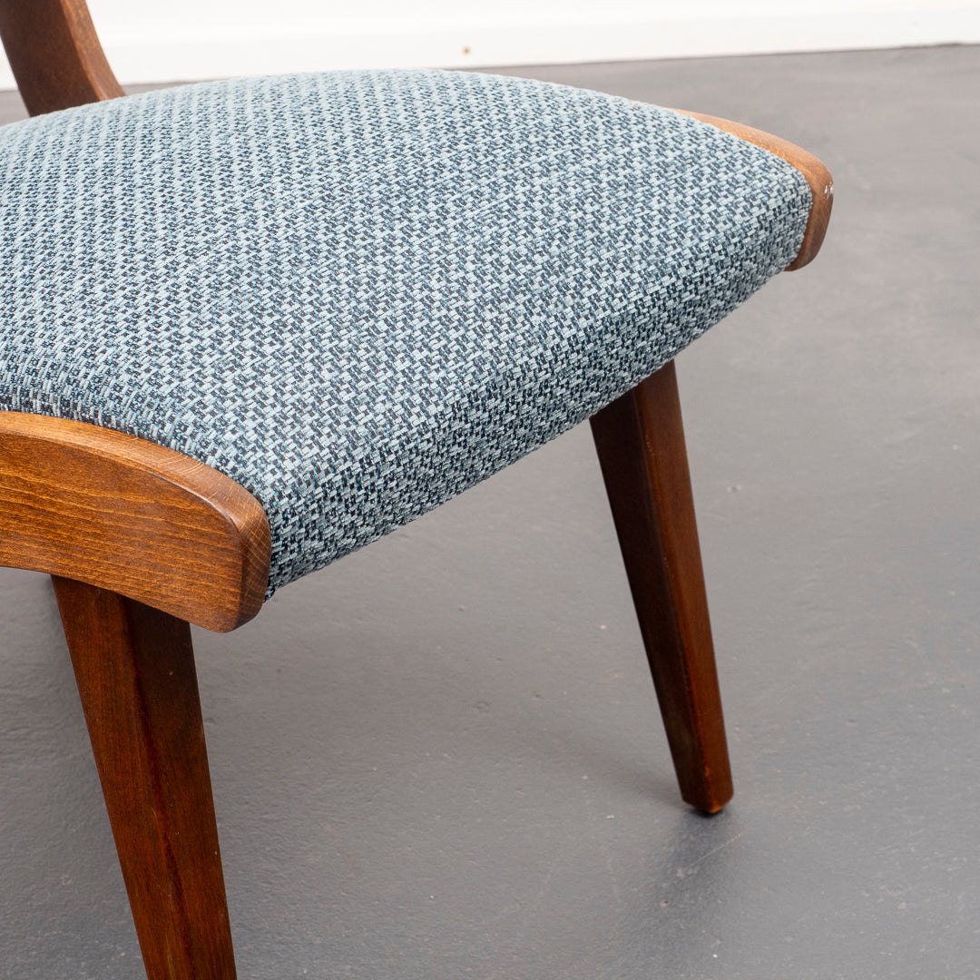 Armchair 50s, newly upholstered and covered, two available