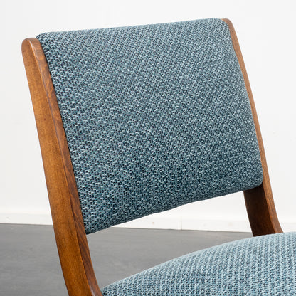 Armchair 50s, newly upholstered and covered, two available