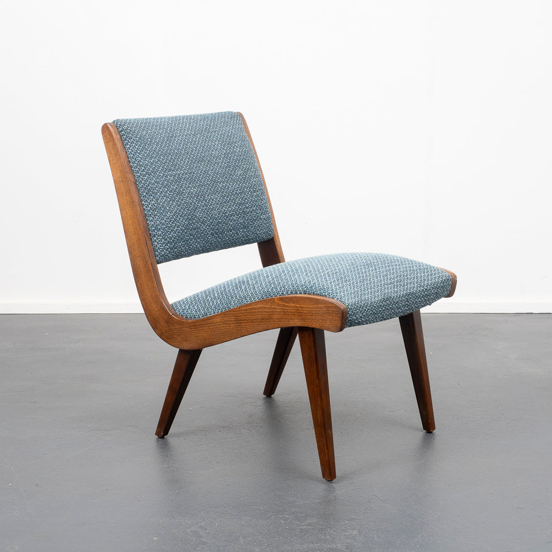 Armchair 50s, newly upholstered and covered, two available