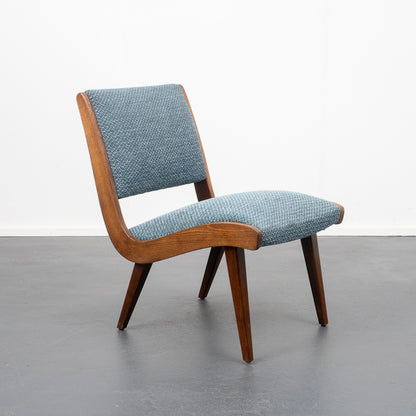 Armchair 50s, newly upholstered and covered, two available