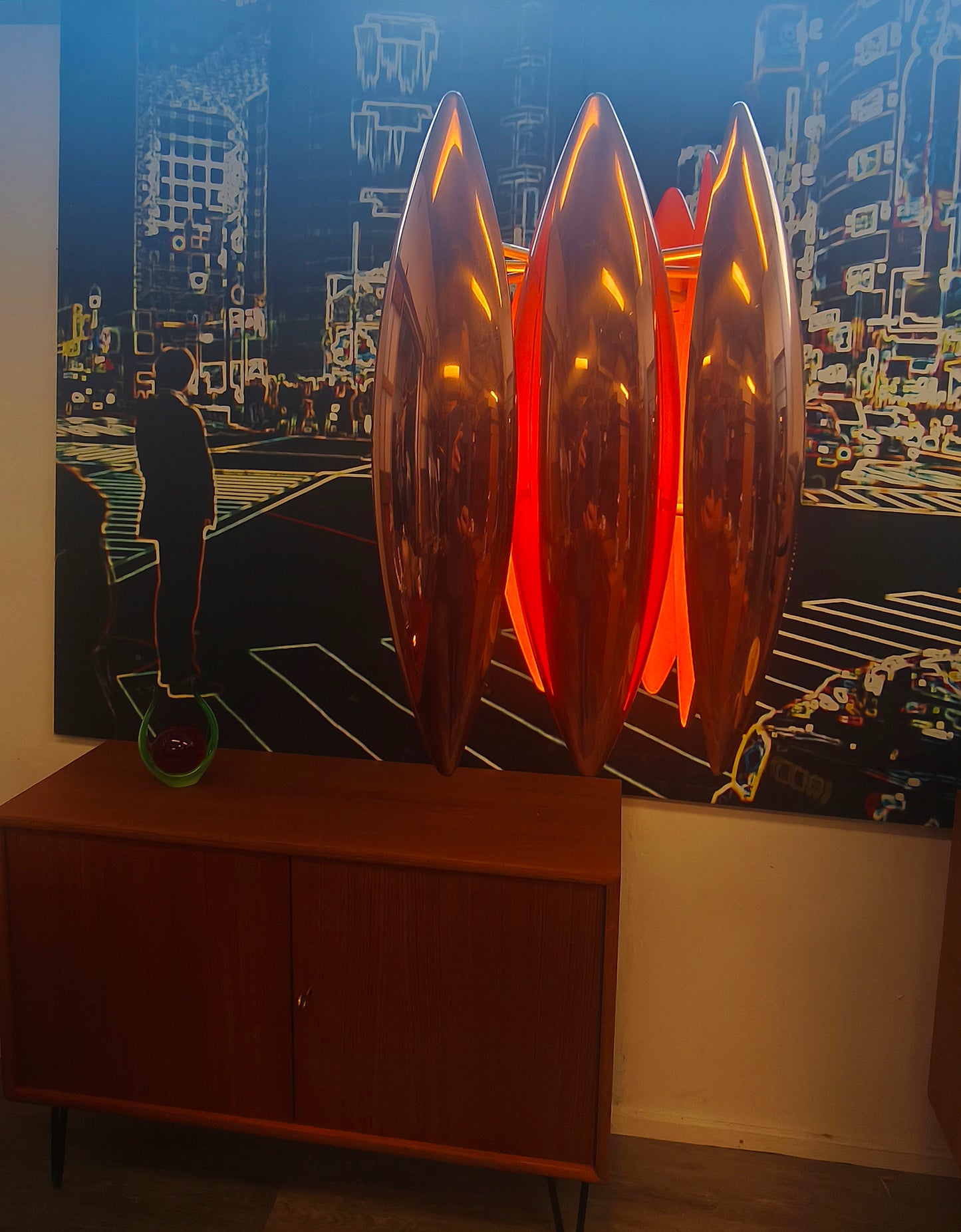 Fog und morup, Kupfer Deckenleuchte, Modell Kastor. Design jo Hammerborg, Dänemark