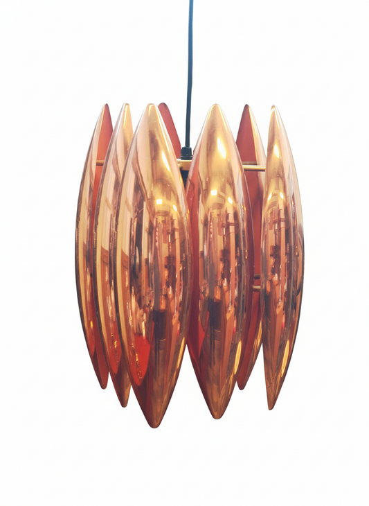 Fog und morup, Kupfer Deckenleuchte, Modell Kastor. Design jo Hammerborg, Dänemark
