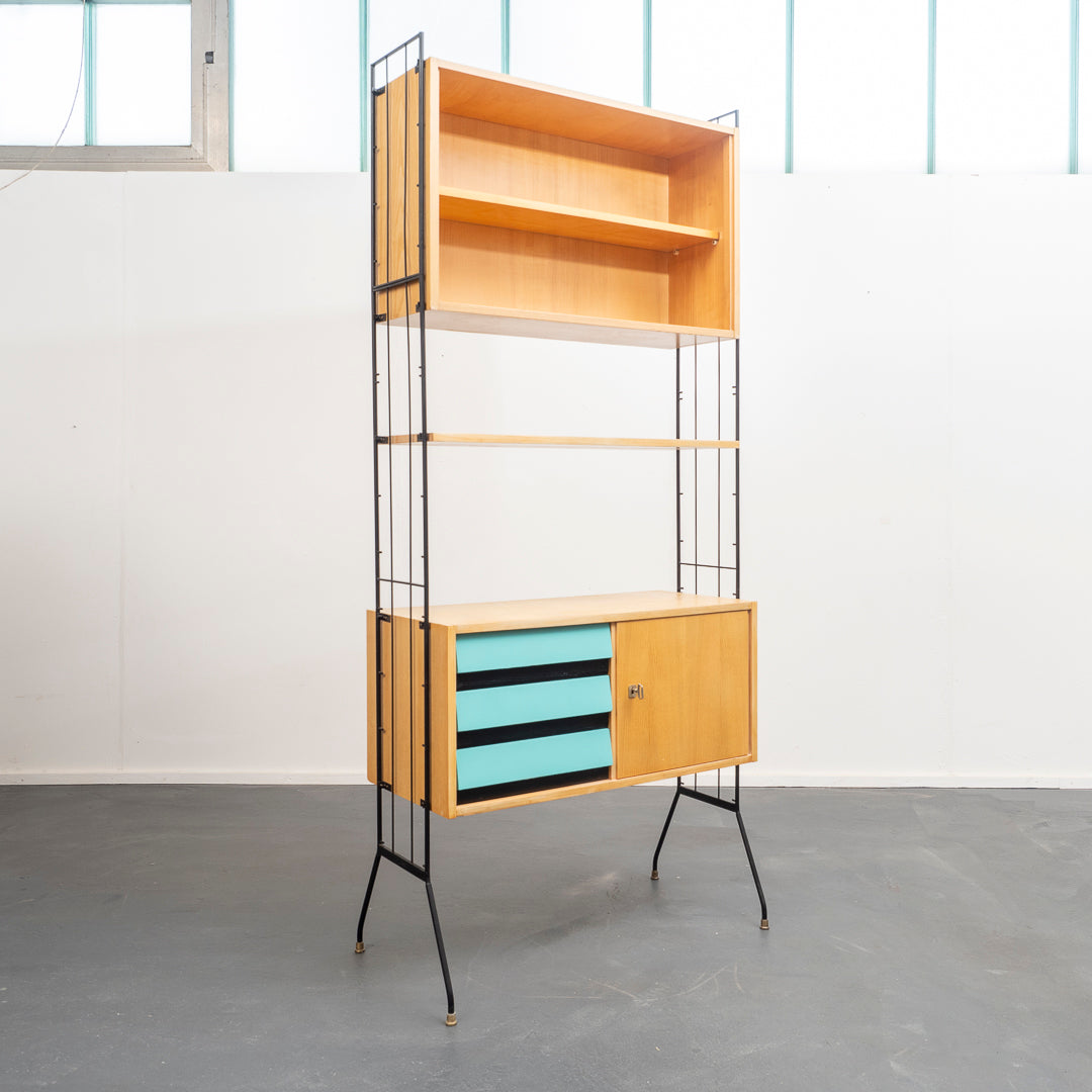 Freestanding shelving system, 1960s, restored, model 1