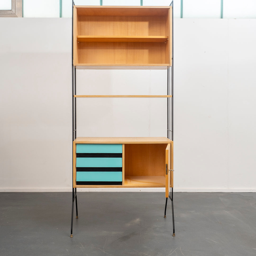 Freestanding shelving system, 1960s, restored, model 1