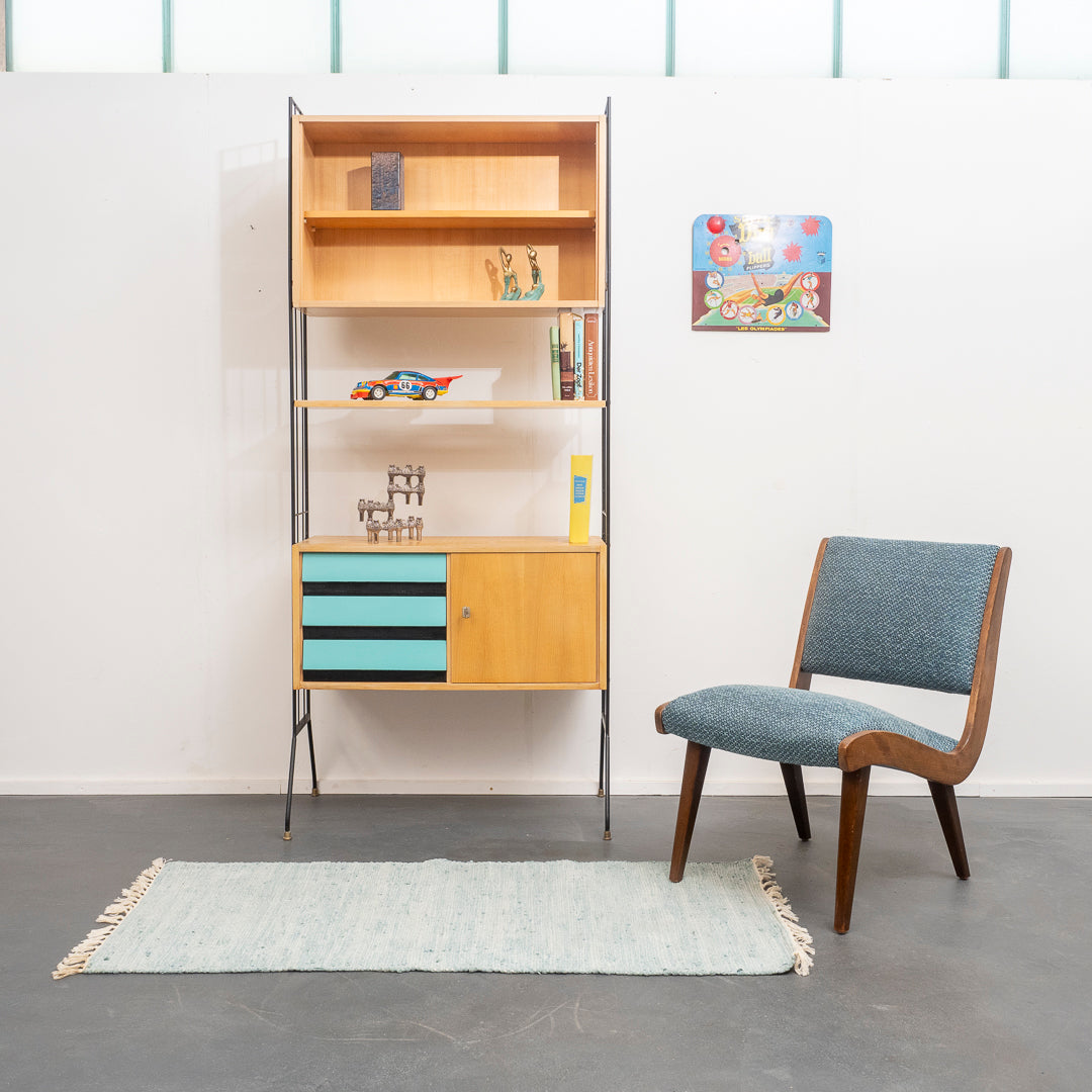 Freestanding shelving system, 1960s, restored, model 1