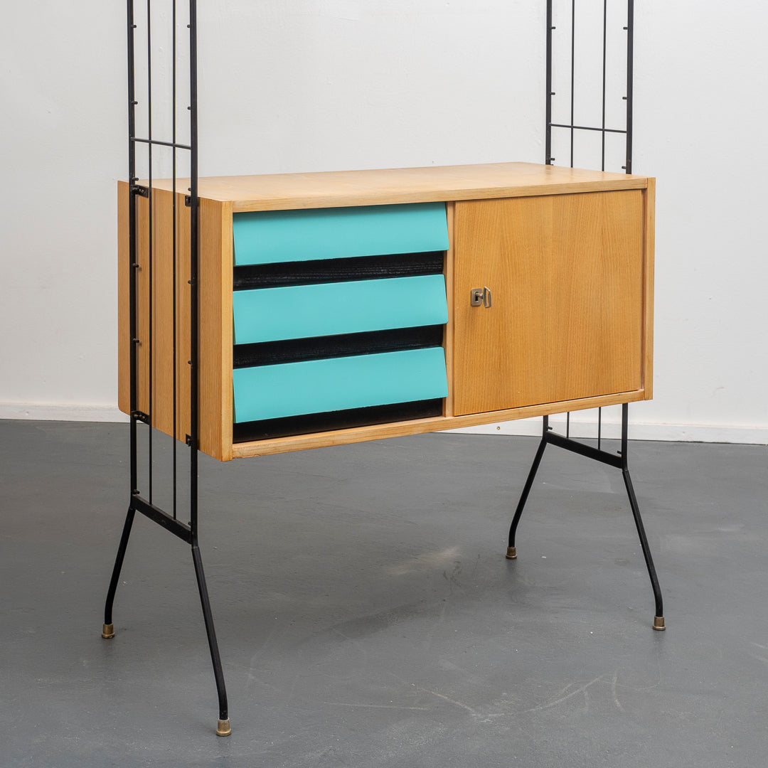 Freestanding shelving system, 1960s, restored, model 1