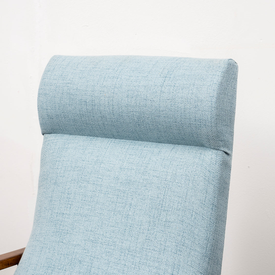 Fauteuil inclinable des années 1950, nouvellement rembourré, état neuf